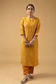 Image for Kusvaa Wkr079a Darshan Chanderi Straight Kurta Front