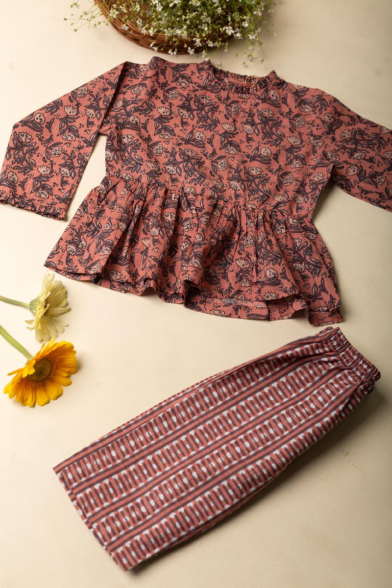 Image for Kusvaa Grw046 Nia Cotton Girls Top Pant Set Pocket New