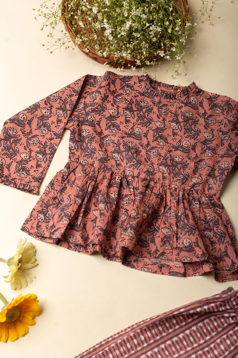 Image for Kusvaa Grw046 Nia Cotton Girls Top Pant Set Sitting New