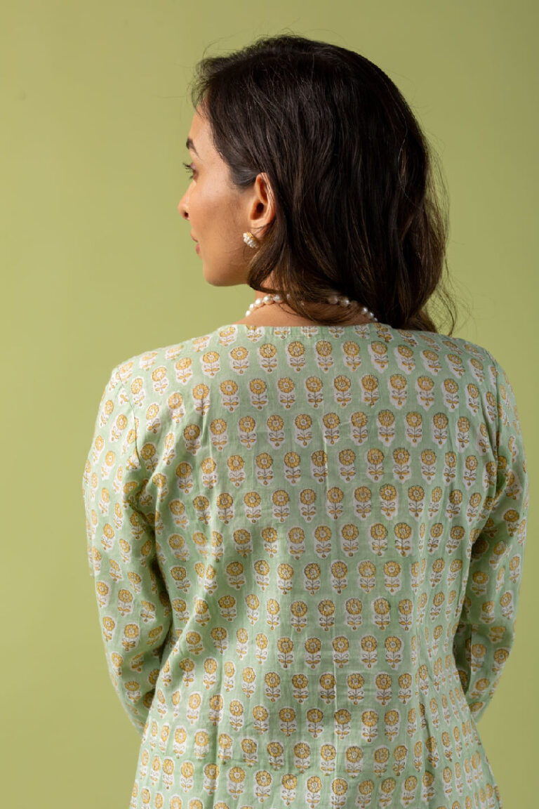 Hriddhi Supima Cotton Navy Kurta Set