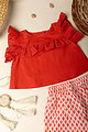 Image for Kusvaa Grw056 Prerna Cotton Girl's Top Short Set Closeup 2