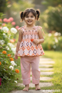 Image for Kusvaa Grw067 Naysha Cotton Girls Top Pant Set Model