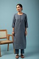 Image for Kusvaa Wkr131 Anvi Cotton Slub Kurta Side