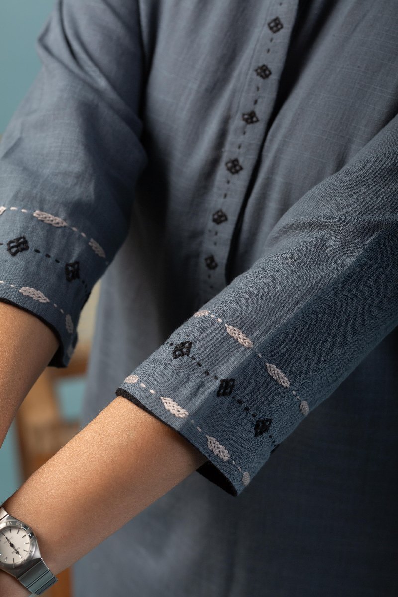 Image for Kusvaa Wkr131 Anvi Cotton Slub Kurta Sleeves