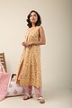 Image for Kusvaa Wkr147 Nani Cotton A Line Kurta Closeup
