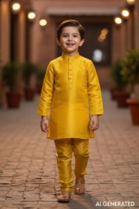 Image for Kusvaa Byw047 Udayan Tissue Viscos Boys Kurta Pant Set Model