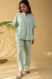 Image for Kusvaa Cood098 Natali Linen Co Ord Set Closeup 4