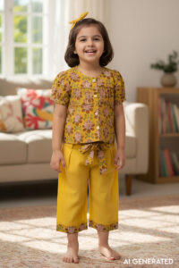 Image for Kusvaa Grw078 Rihansi Cotton Girls Top Short Set Model
