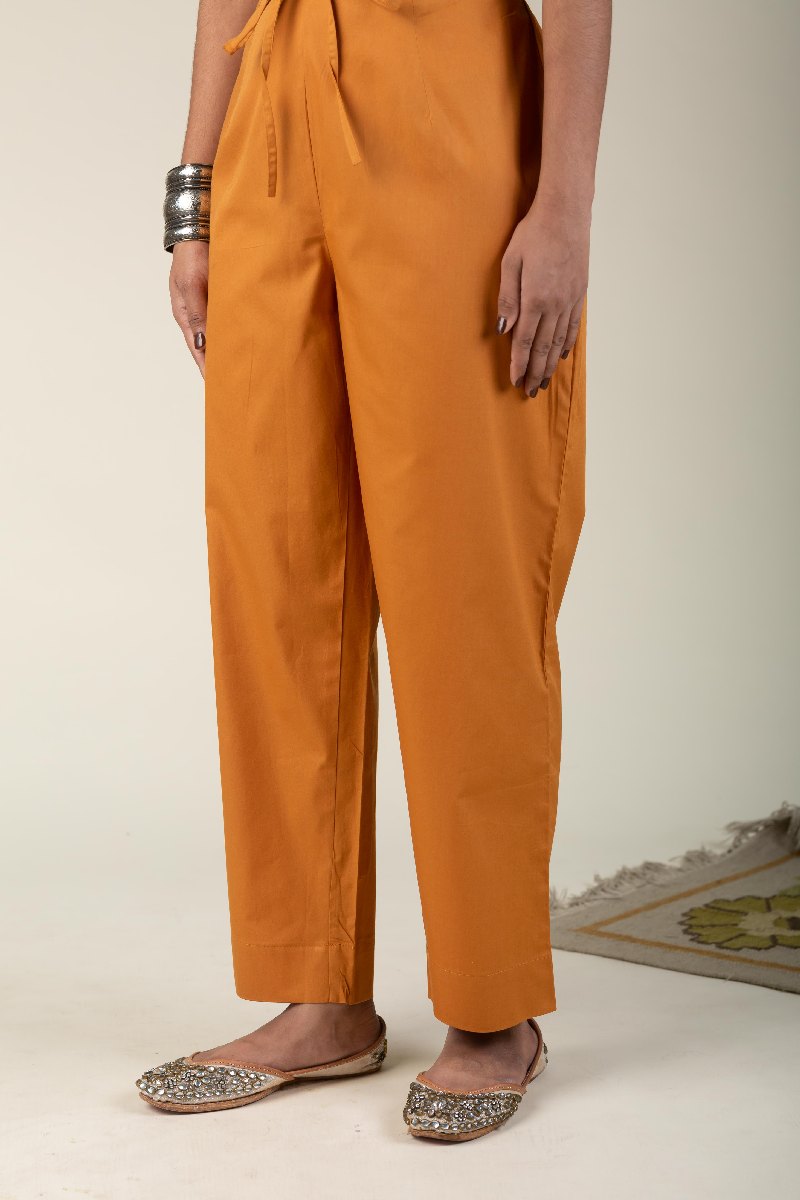 Image for Kusvaa Pnt011 Cotton Popline Pant With Pocket Mustard Side