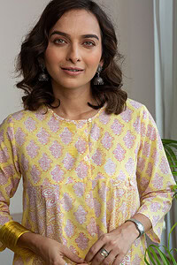 Image for Kusvaa Wkr167 Vibhavari Handblock Cotton Kurta Featured