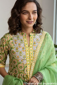 Image for Kusvaa Wkr170 Yami Handblock Cotton A Line Kurta Featured