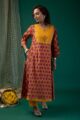 Image for Kusvaa Wkr182 Urmi Cotton Handblcok Print Kurta Neck