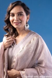 Image for Kusvaa Wkr184 Neerja Chanderi Straight Fit Kurta Featured New