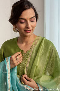 Image for Kusvaa Wkr186 Bhavini Chanderi Straight Fit Kurta Featured