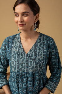 Image for Kusvaa Wkr190 Archana Cotton Block Print Kurta Featured