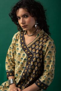 Image for Kusvaa Wkr193 Brithhi Cotton Handblock Print Kurta Featured