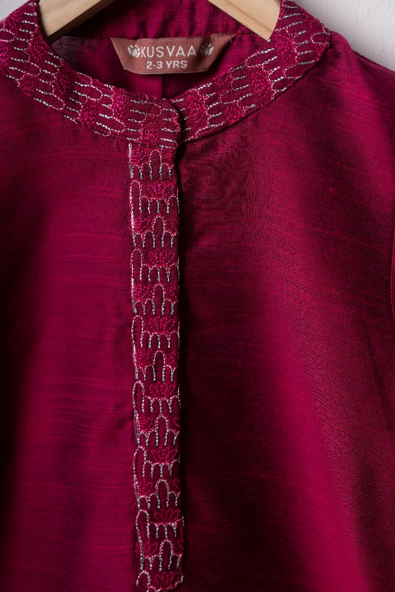 Image for Kusvaa Byw054 Lakshya Silk Boys Kurta Front