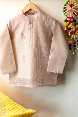 Image for Kusvaa Byw056 Viraaj Chanderi Boys Kurta Closeup
