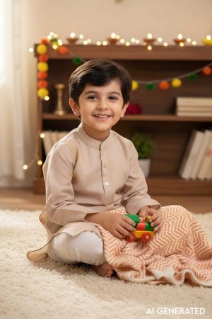 Image for Kusvaa Byw056 Viraaj Chanderi Boys Kurta Model