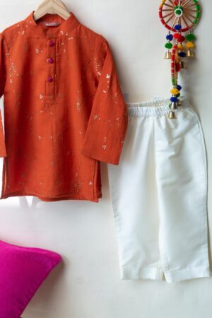 Image for Kusvaa Byw064 Asik Cotton Mulmul Boys Kurta Pant Set Side New