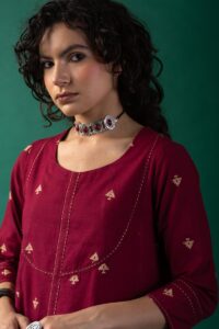 Image for Kusvaa Cood105 Akshata Handloom Cotton Kurta Pant Set Featured