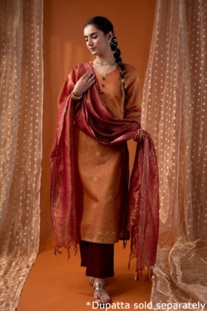 Image for Kusvaa Wkr213 Akshata Chanderi Jamdani Kurta Side