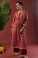 Image for Kusvaa Wkr217 Anvitha Cotton Handblock Print Kurta Pocket