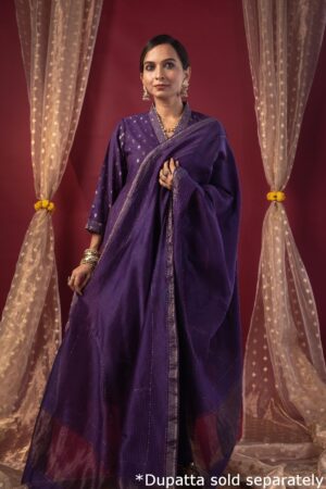 Image for Kusvaa Wkr222 Sia Chanderi Straight Fit Kurta Side