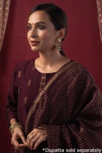 Image for Kusvaa Cood113 Savitha Cotton Silk Kurta Pant Set Featured