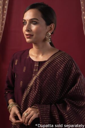 Image for Kusvaa Cood113 Savitha Cotton Silk Kurta Pant Set Featured