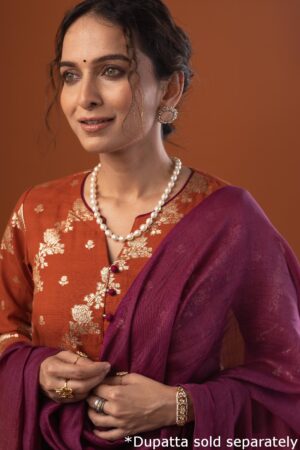 Image for Kusvaa Wkr223 Ayuddha Chanderi Straight Fit Kurta Featured