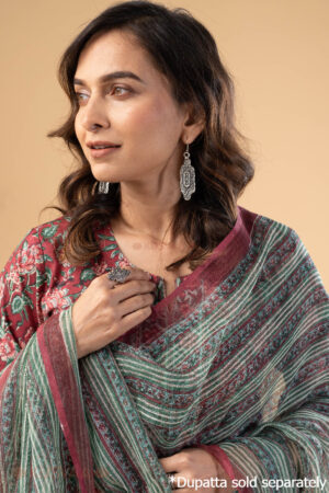 Image for Kusvaa Wkr258 Arohini Cotton Handblock Print Kurta Featured