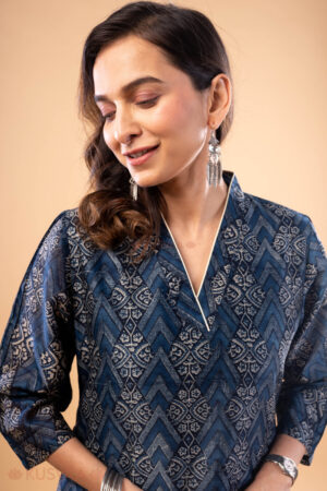Image for Kusvaa Wkr278 Shravya Chanderi Straight Kurta Featured New