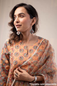 Image for Kusvaa Wkr282 Joya Cotton Handblock Print Kurta Featured