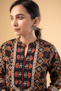 Image for Kusvaa Wkr283 Sia Cotton Handblock Print Kurta Featured