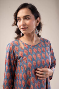Image for Kusvaa Wkr288 Gunjan Handblock Cotton A Line Dress Featured