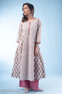 Image for Kusvaa Wkr289 Nilakhi Handblock Print Cotton Kurta Front