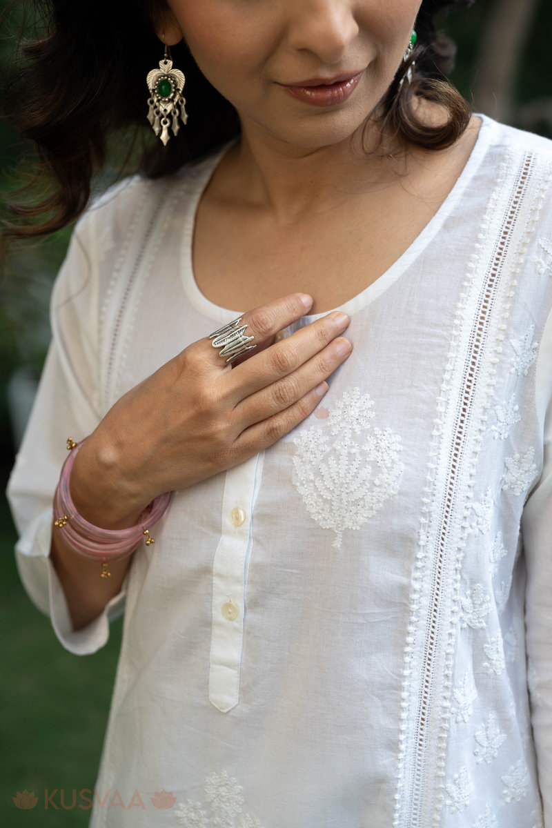 Image for Kusvaa Wkr296 Vedavi Cotton Straight Fit Kurta Closeup