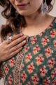Image for Kusvaa Wkr300 Prita Handblock Cotton A Line Kurta Closeup