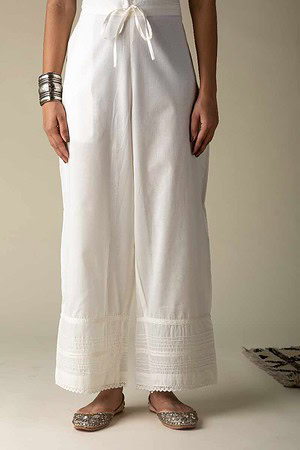 Image for Kusvaa Sap15 Siara Cotton Gotta Palazzo Offwhite Featured New