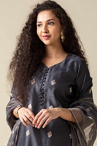 Image for Ne254 Bhavika Chanderi Straight Kurta Sitting New