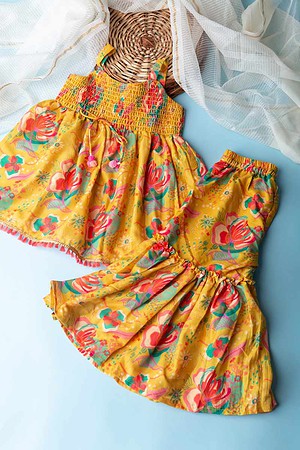 Image for Kusvaa Kne52 Enat Muslin Girl's Sharara Set Featured