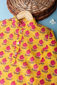 Image for Kusvaa Kne60 Chitrak Cotton Boy's Kurta Closeup