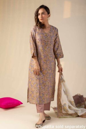 Image for Kusvaa Cood016 Haripriya Chanderi Kurta Pant Set Pocket New