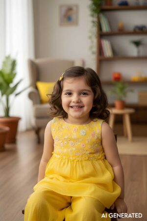 Image for Kusvaa Grw008 Abhaya Kota Doriya Girls Kurta Pant Set Model