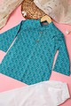 Image for Kusvaa Byw016 Yashas Cotton Boys Kurta Pant Set Closeup