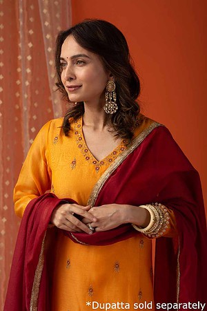 Image for Kusvaa Cood025 Vabyasri Chanderi Kurta Pant Set Featured New