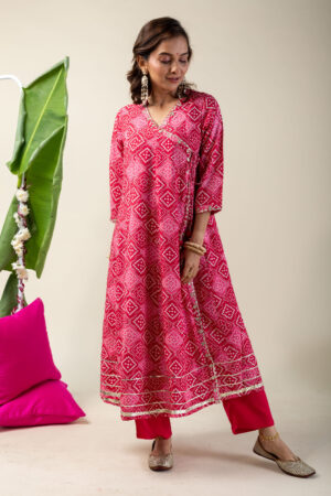 Image for Kusvaa Cood038 Maithaly Muslin Kurta Pant Set Pattern New