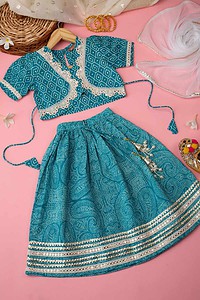 Image for Kusvaa Grw012 Bhanu Cotton Girls Skirt Top And Dupatta Set Featured New