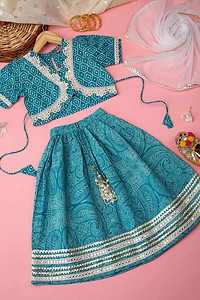Image for Kusvaa Grw012 Bhanu Cotton Girls Skirt Top And Dupatta Set Side New